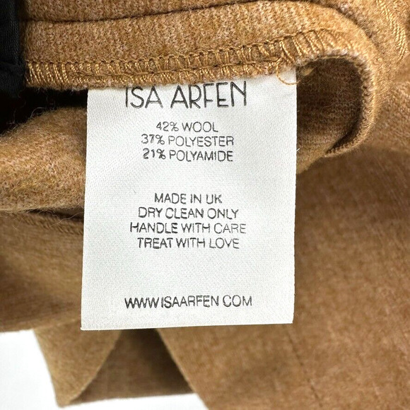 ISA ARFEN Off Shoulder Swing Blouse Size 6 Brown Wool Avant Garde Modern Glam - Picture 10 of 11